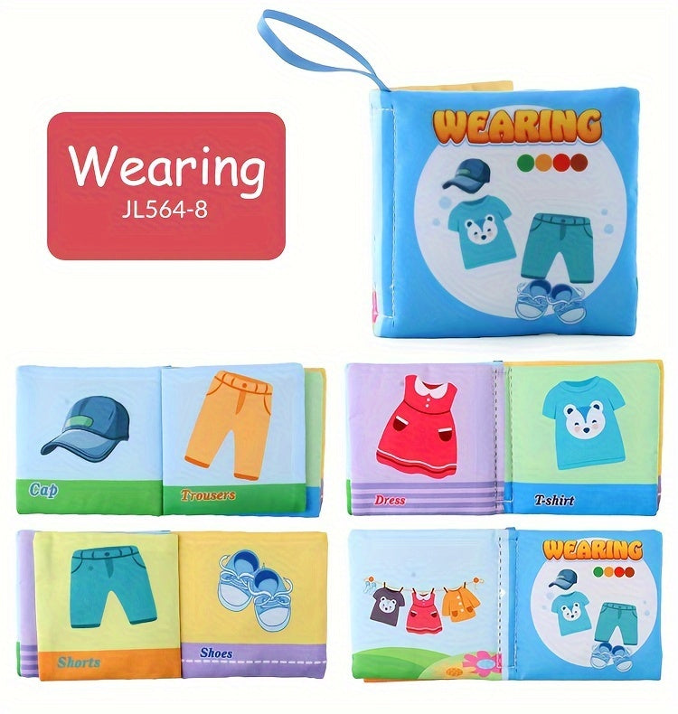Set van 8 zachte babyboekjes – kleurrijke stof & knisper