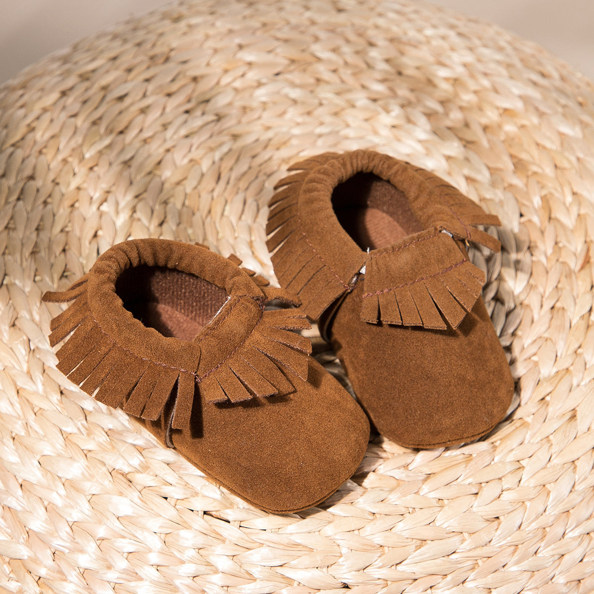 Mocassins met franje – zachte babyslofjes