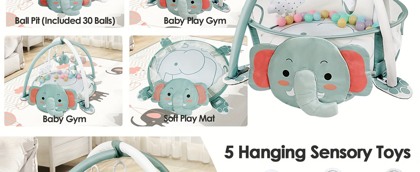 4-in-1 speelmat met babygym – ballenbad & speelboog