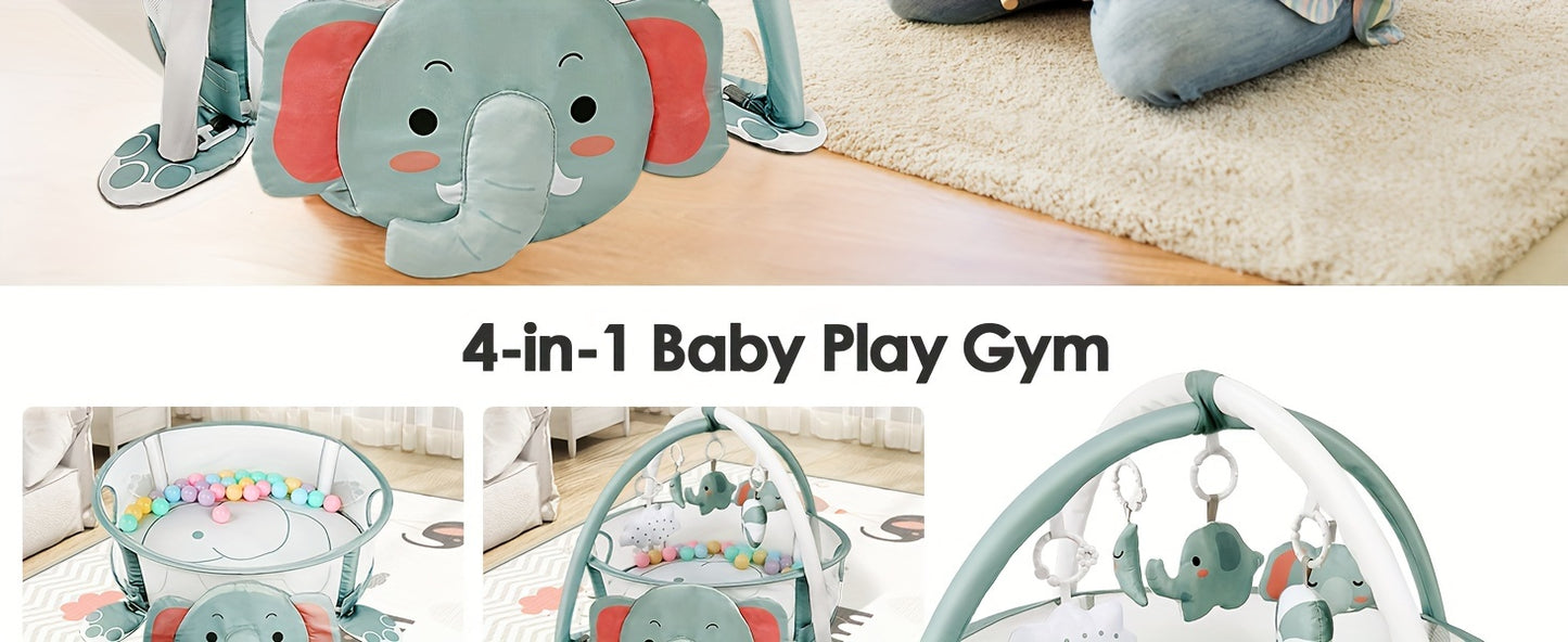 4-in-1 speelmat met babygym – ballenbad & speelboog