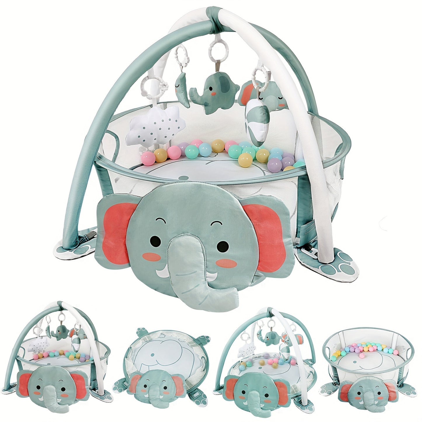 4-in-1 speelmat met babygym – ballenbad & speelboog