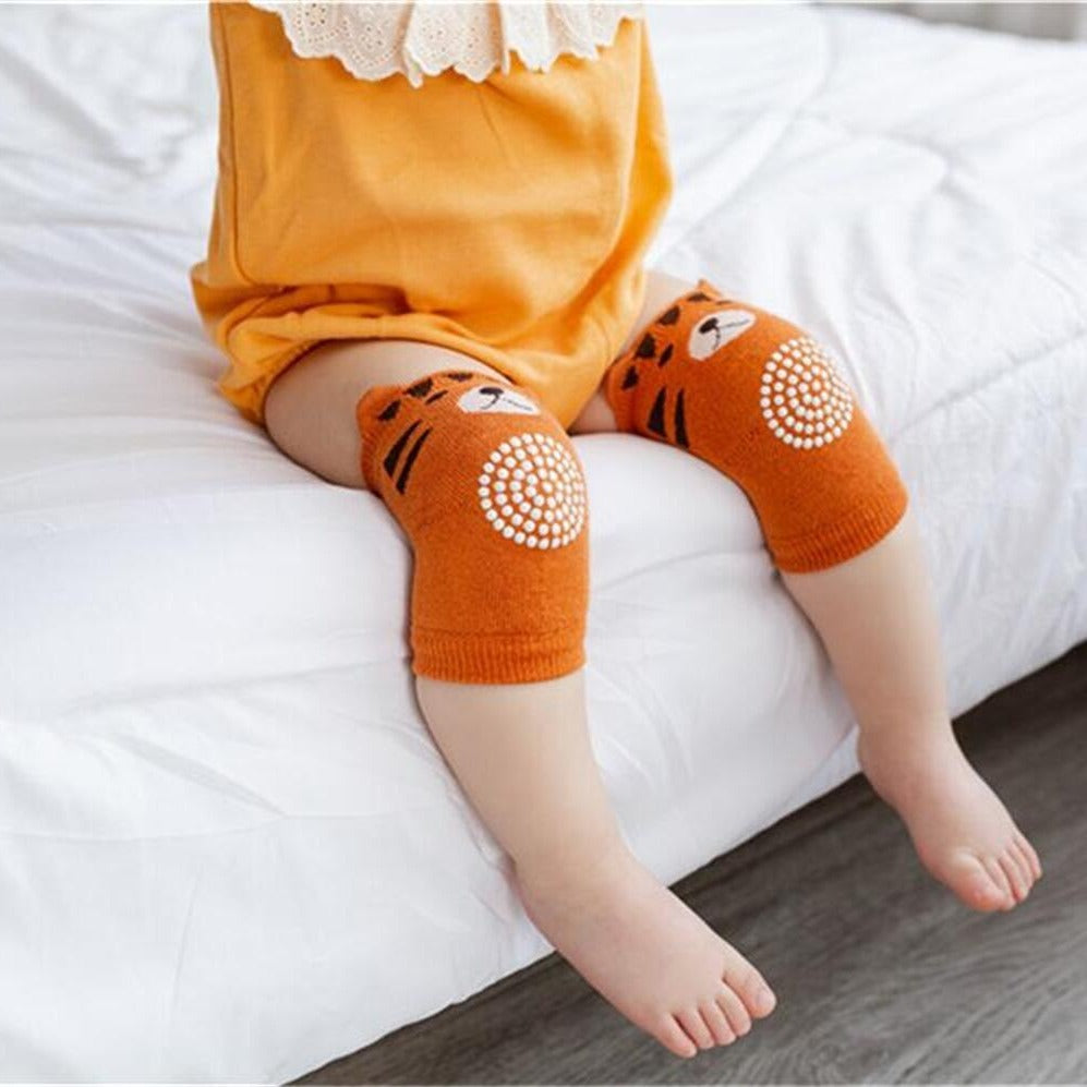 Baby knie- & elleboogbeschermers – zachte antislip (0–3j)