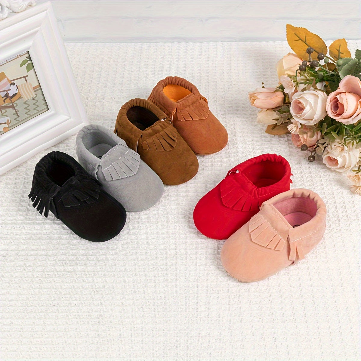 Mocassins met franje – zachte babyslofjes