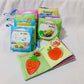 Set van 8 zachte babyboekjes – kleurrijke stof & knisper