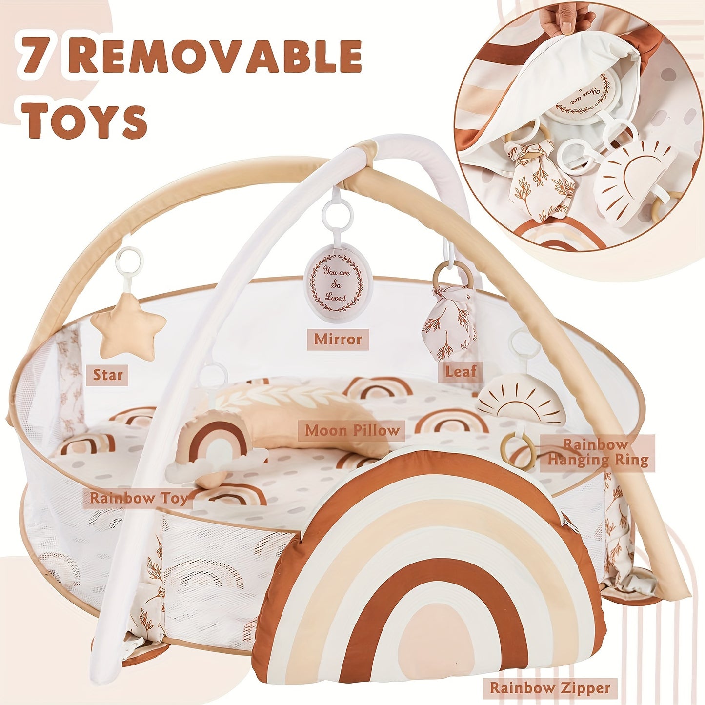 6-in-1 speelmat & ballenbad – babygym & mijlpaalkaarten