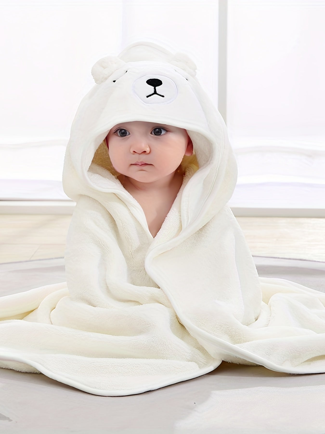 Badcape met kap voor baby – superzachte microvezel (olifant)