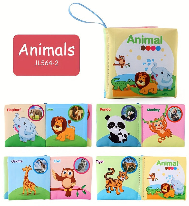 Set van 8 zachte babyboekjes – kleurrijke stof & knisper