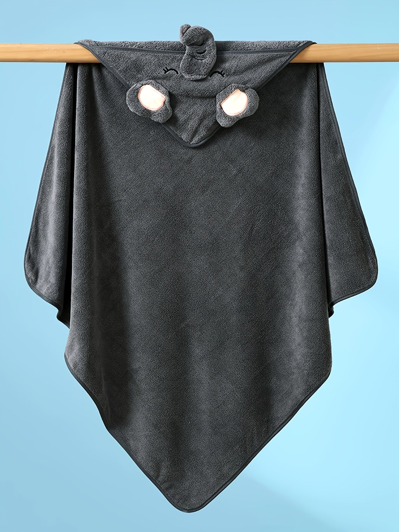 Badcape met kap voor baby – superzachte microvezel (olifant)