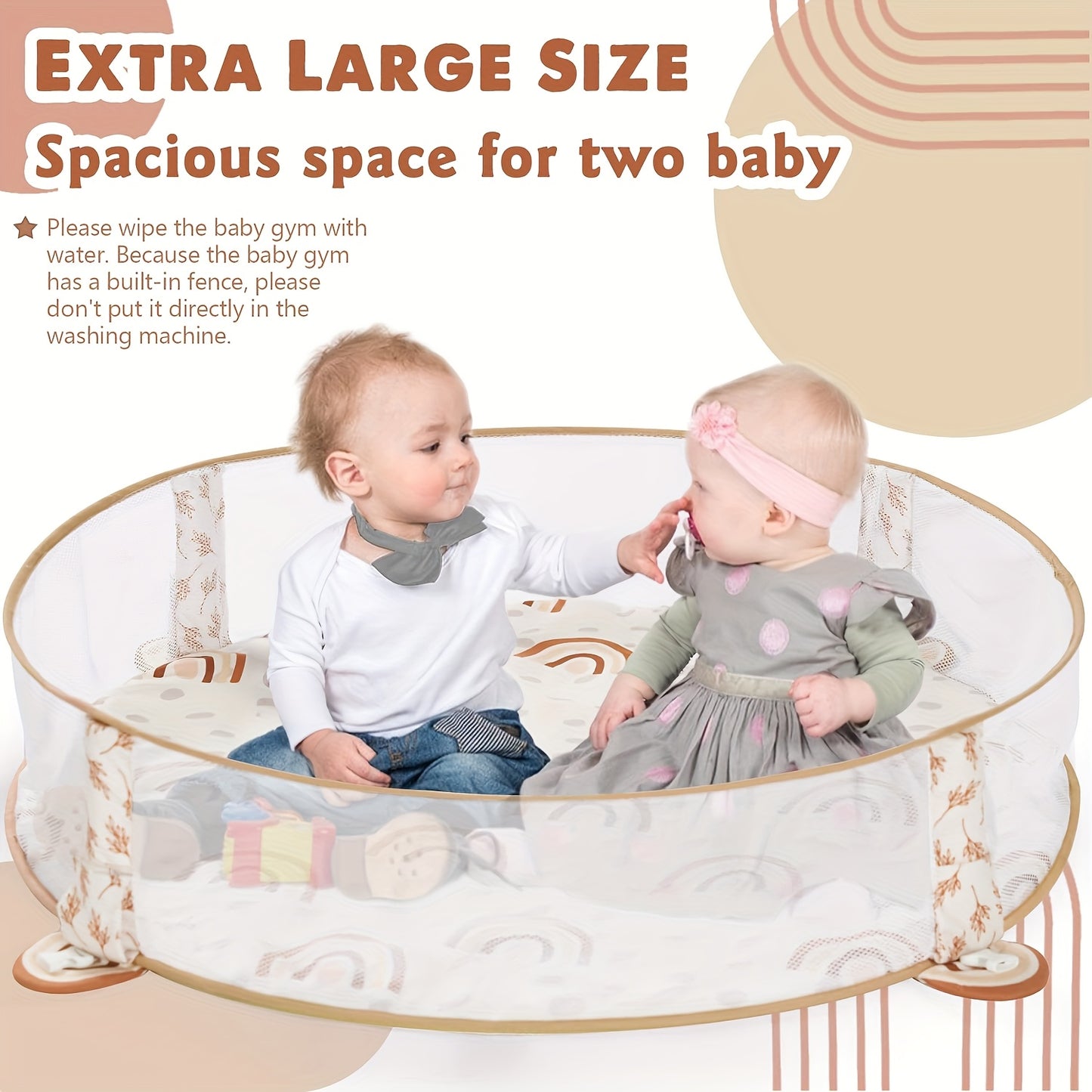 6-in-1 speelmat & ballenbad – babygym & mijlpaalkaarten