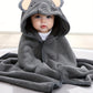Badcape met kap voor baby – superzachte microvezel (olifant)