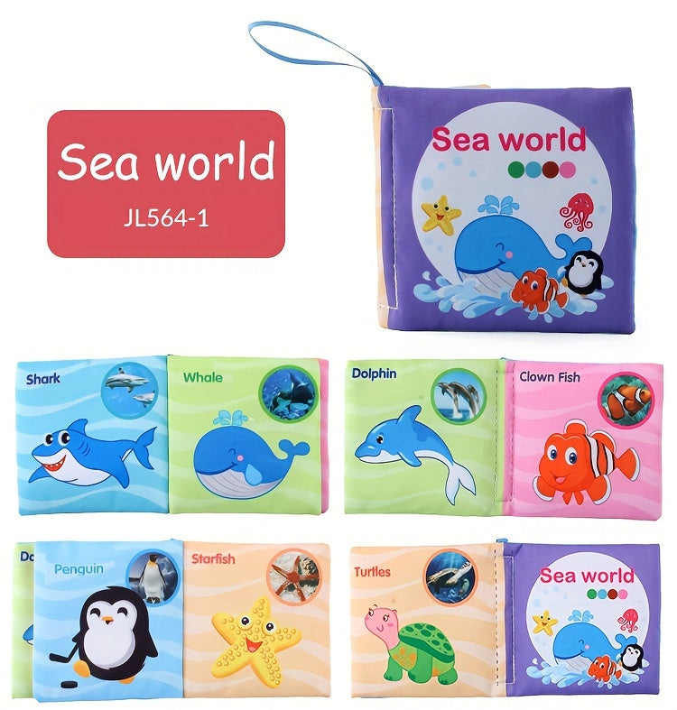 Set van 8 zachte babyboekjes – kleurrijke stof & knisper
