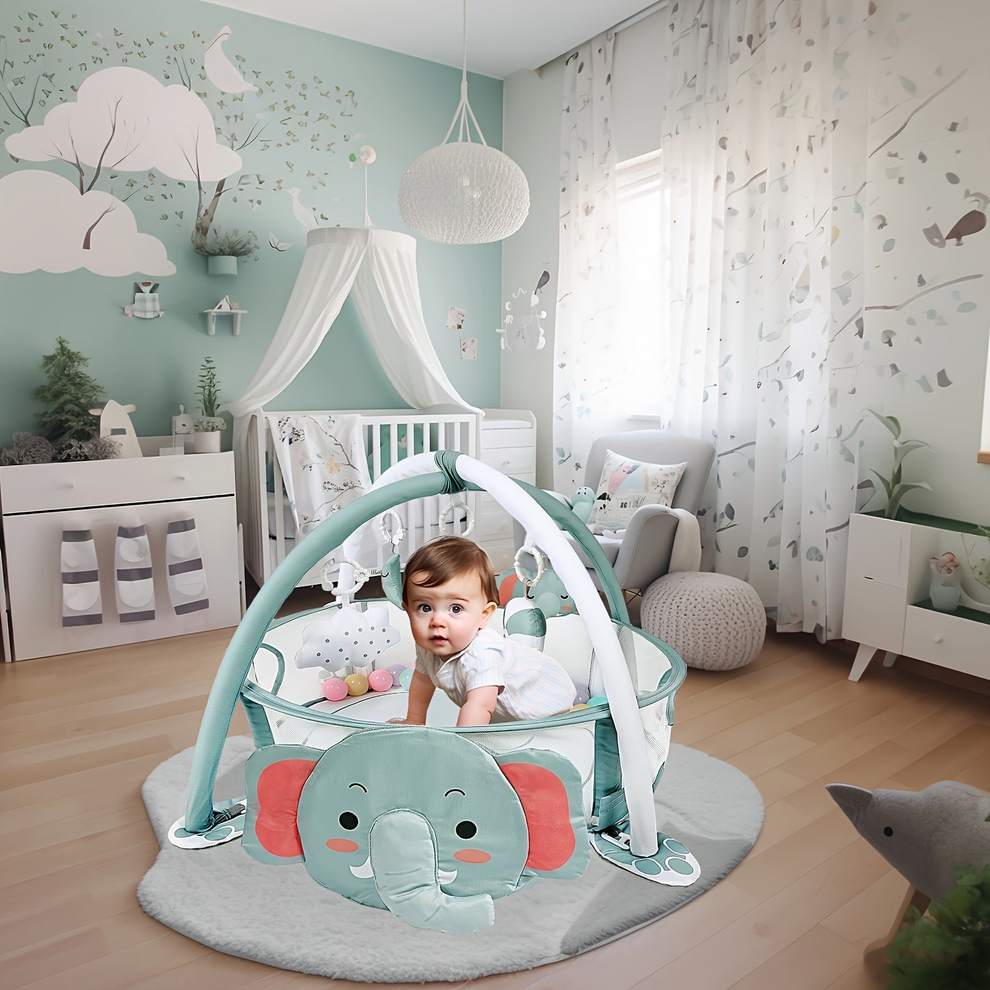 4-in-1 speelmat met babygym – ballenbad & speelboog