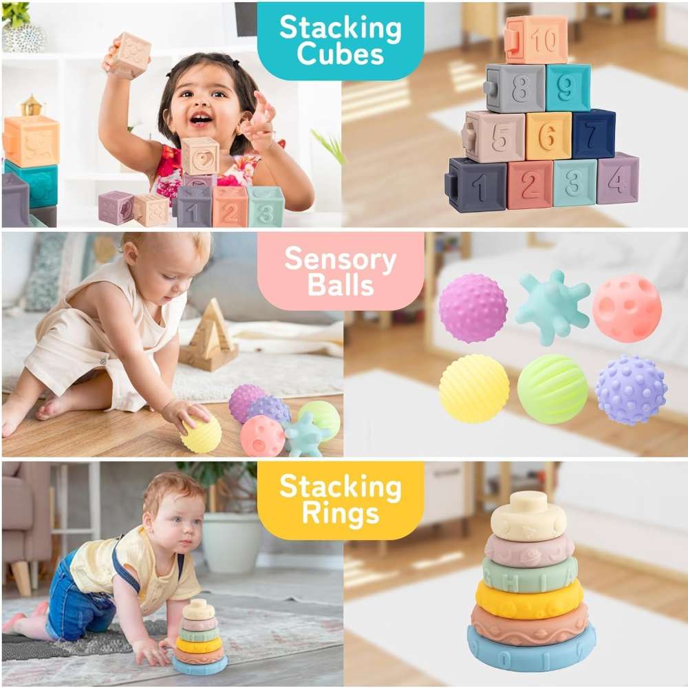 Baby speelset 5-in-1 – zintuiglijk speelgoed (6‑36 m)