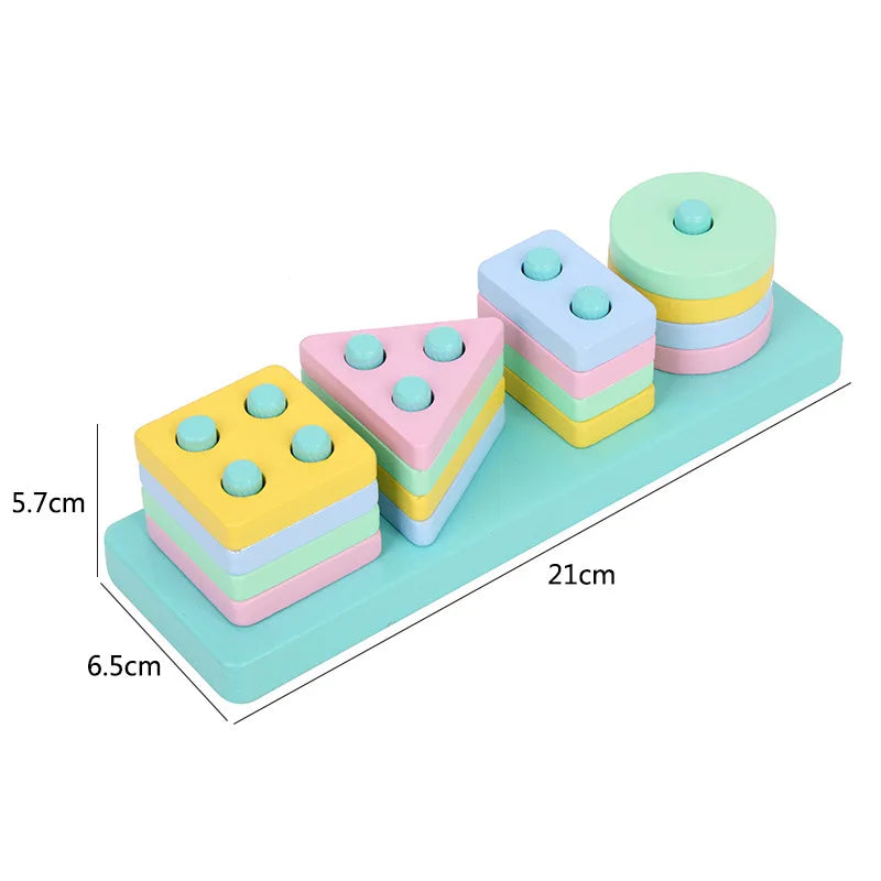 Montessori houten activiteitenset – kralenbaan & puzzels (3+)
