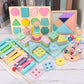 Montessori houten activiteitenset – kralenbaan & puzzels (3+)