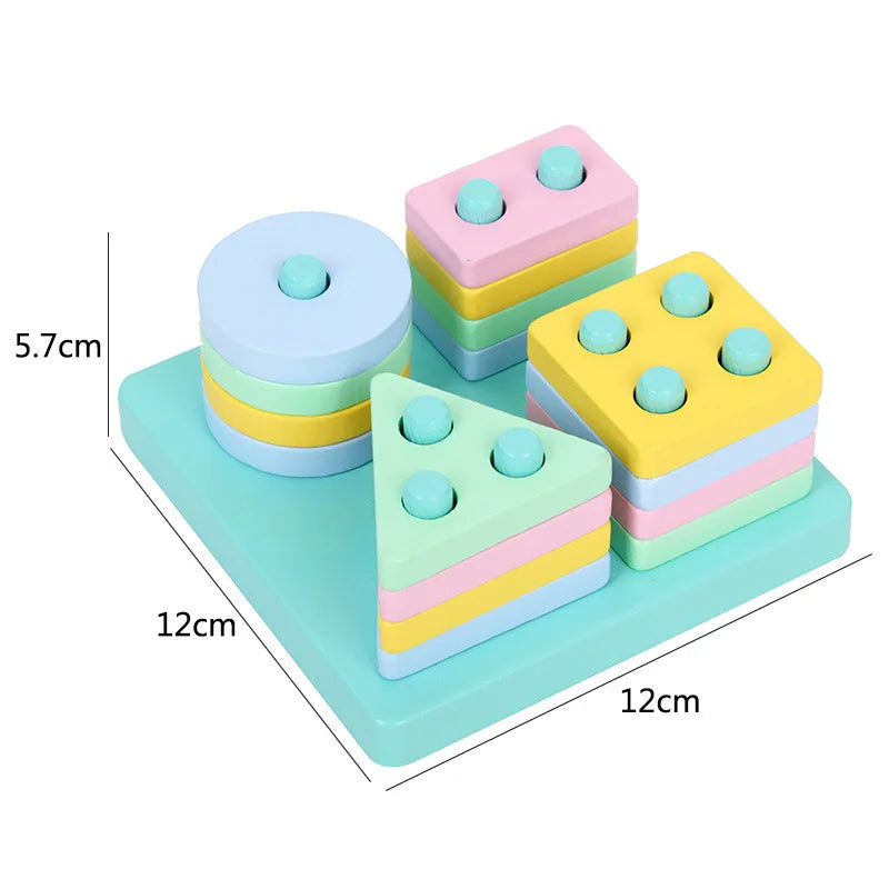 Montessori houten activiteitenset – kralenbaan & puzzels (3+)