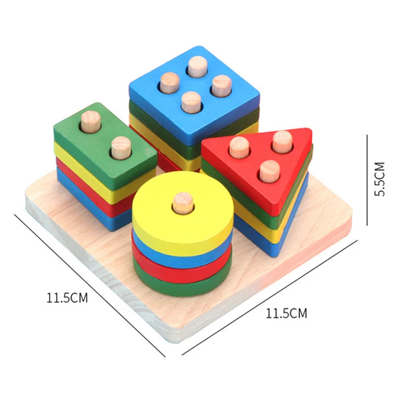 Montessori houten activiteitenset – kralenbaan & puzzels (3+)