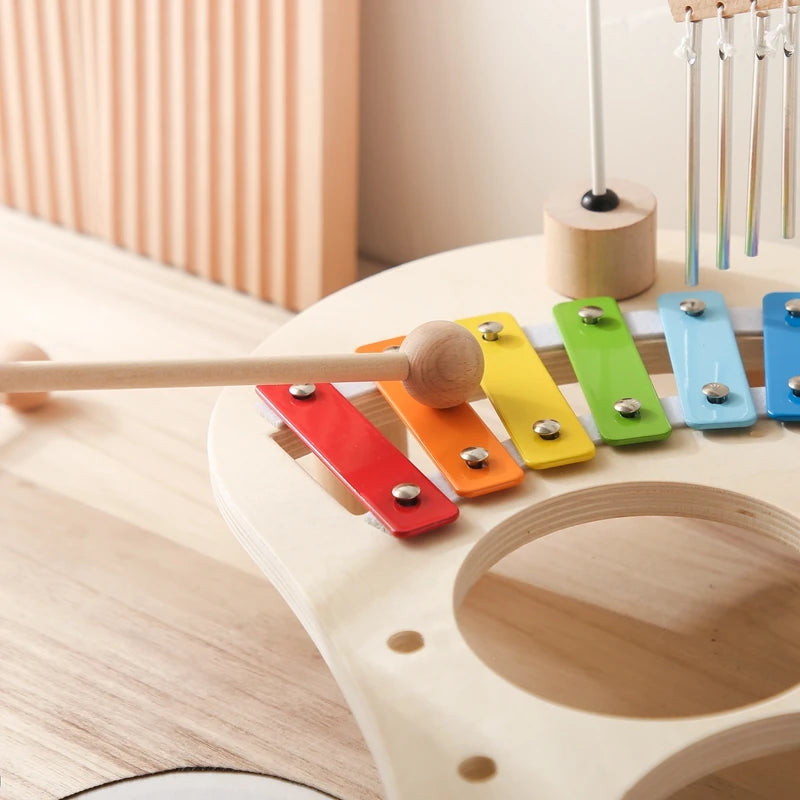 Houten muziekspeelgoed – klokkenspel/xylofoon met hamertje - Montessori