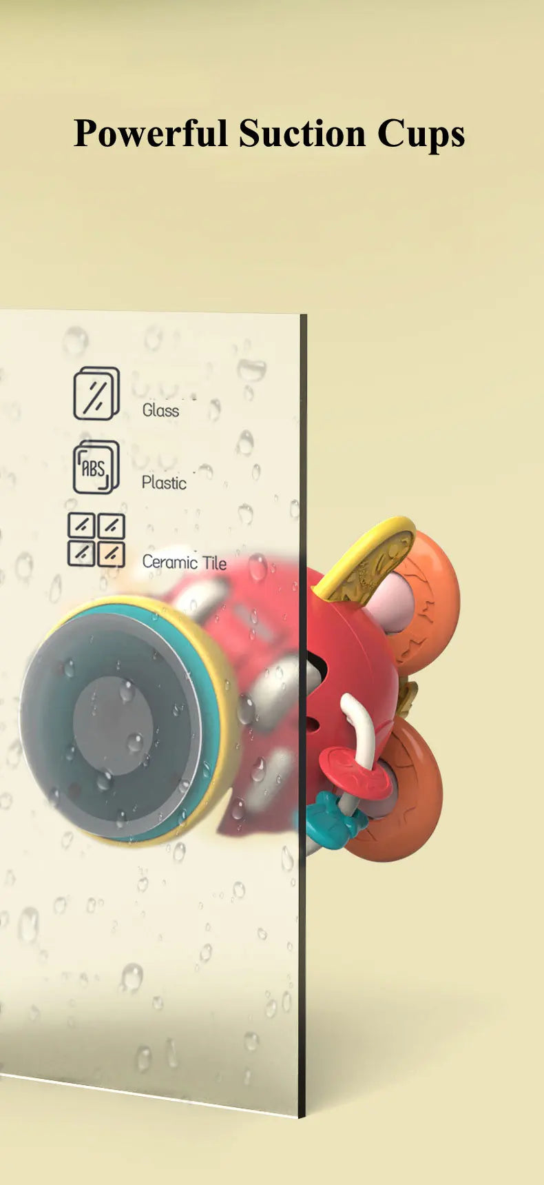 Zuignap spinner speelgoed – voor bad & eetstoel (6–36 m)