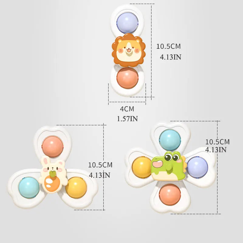 Zuignap spinner speelgoed – voor bad & eetstoel (6–36 m)