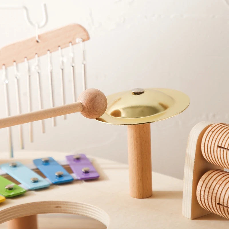 Houten muziekspeelgoed – klokkenspel/xylofoon met hamertje - Montessori