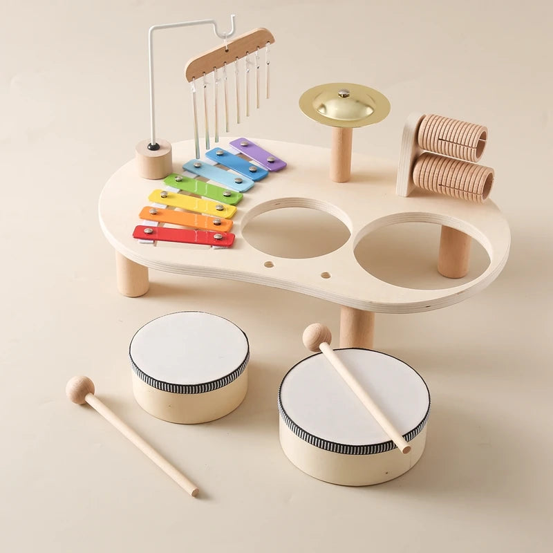Houten muziekspeelgoed – klokkenspel/xylofoon met hamertje - Montessori