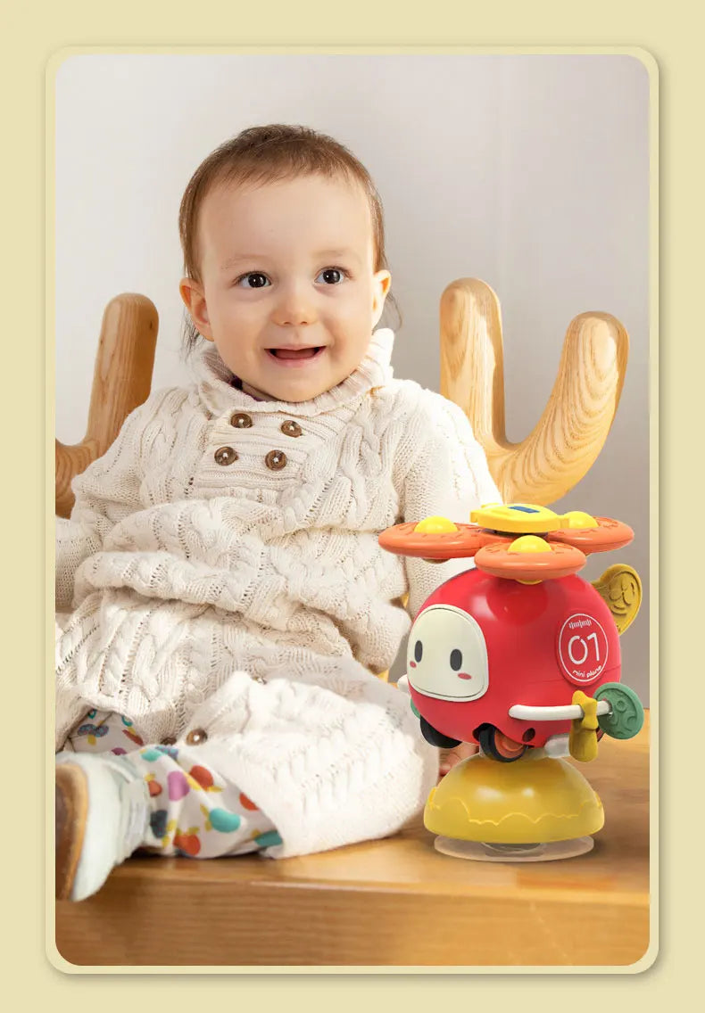 Zuignap spinner speelgoed – voor bad & eetstoel (6–36 m)