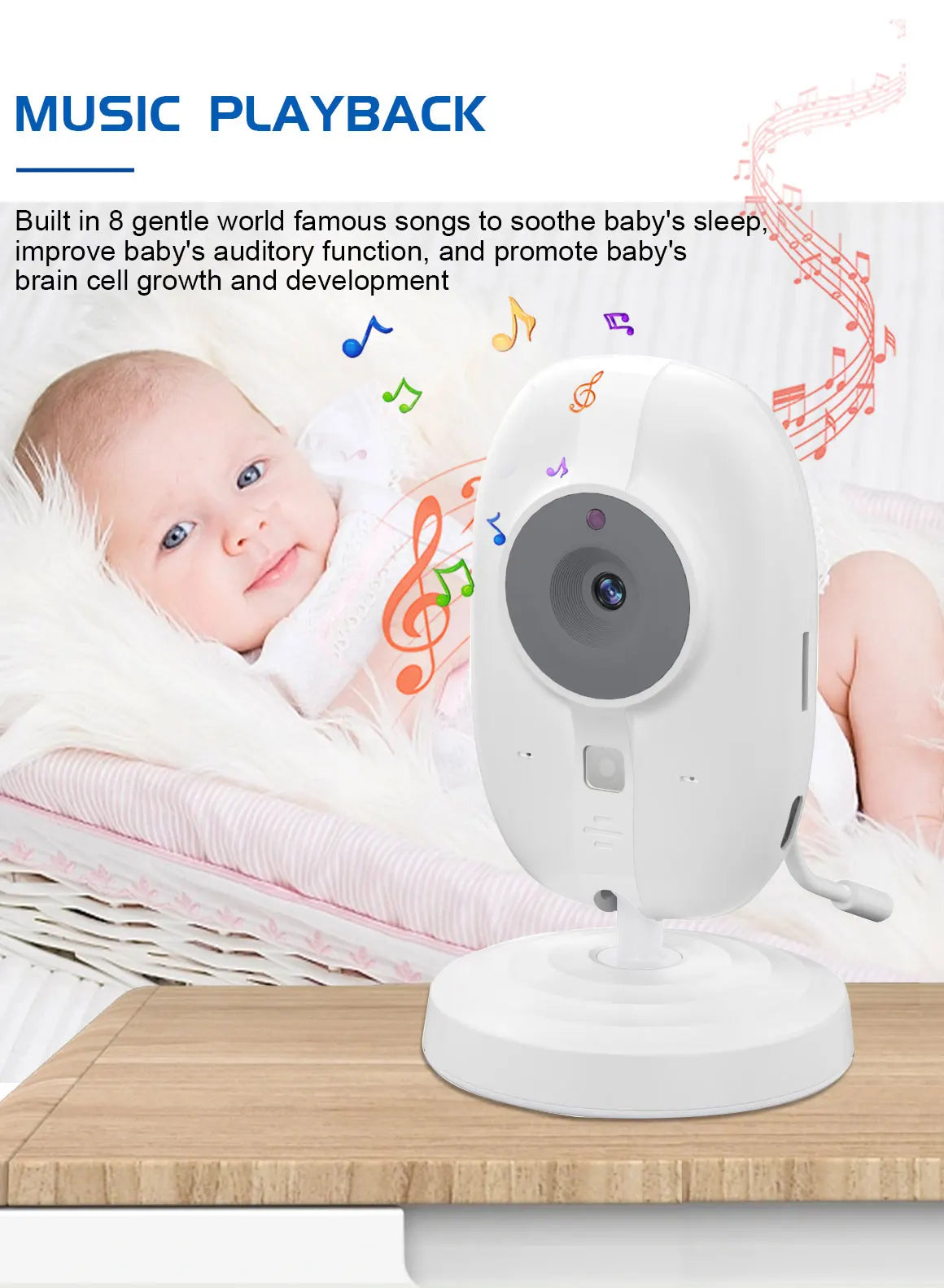 Draadloze babyfoon met camera – 3,5” scherm & nachtzicht