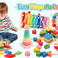 Montessori houten activiteitenset – kralenbaan & puzzels (3+)