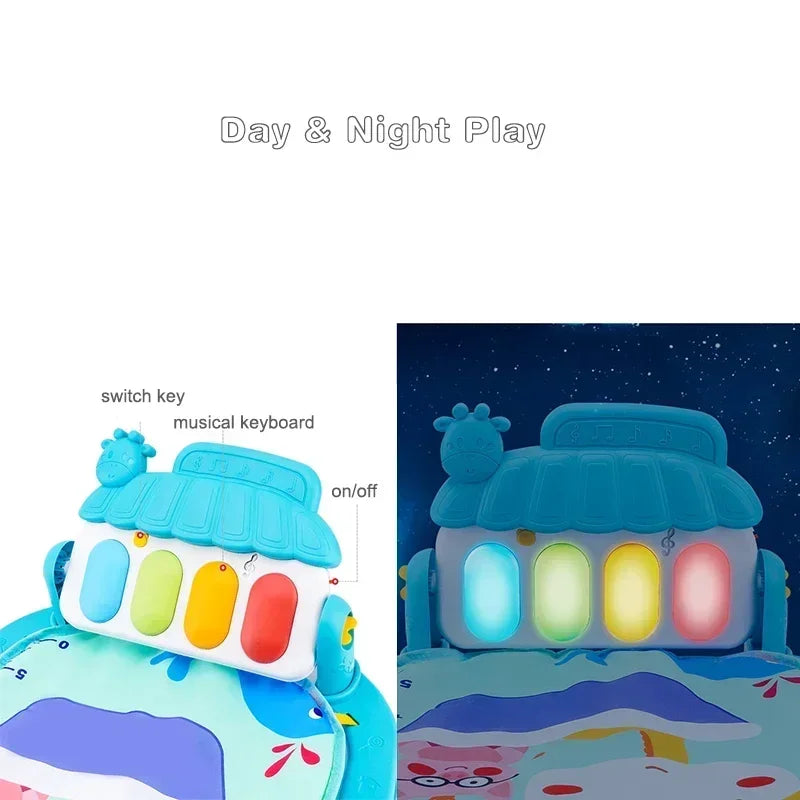 Speelmat met piano – baby activity gym (0‑36 m)