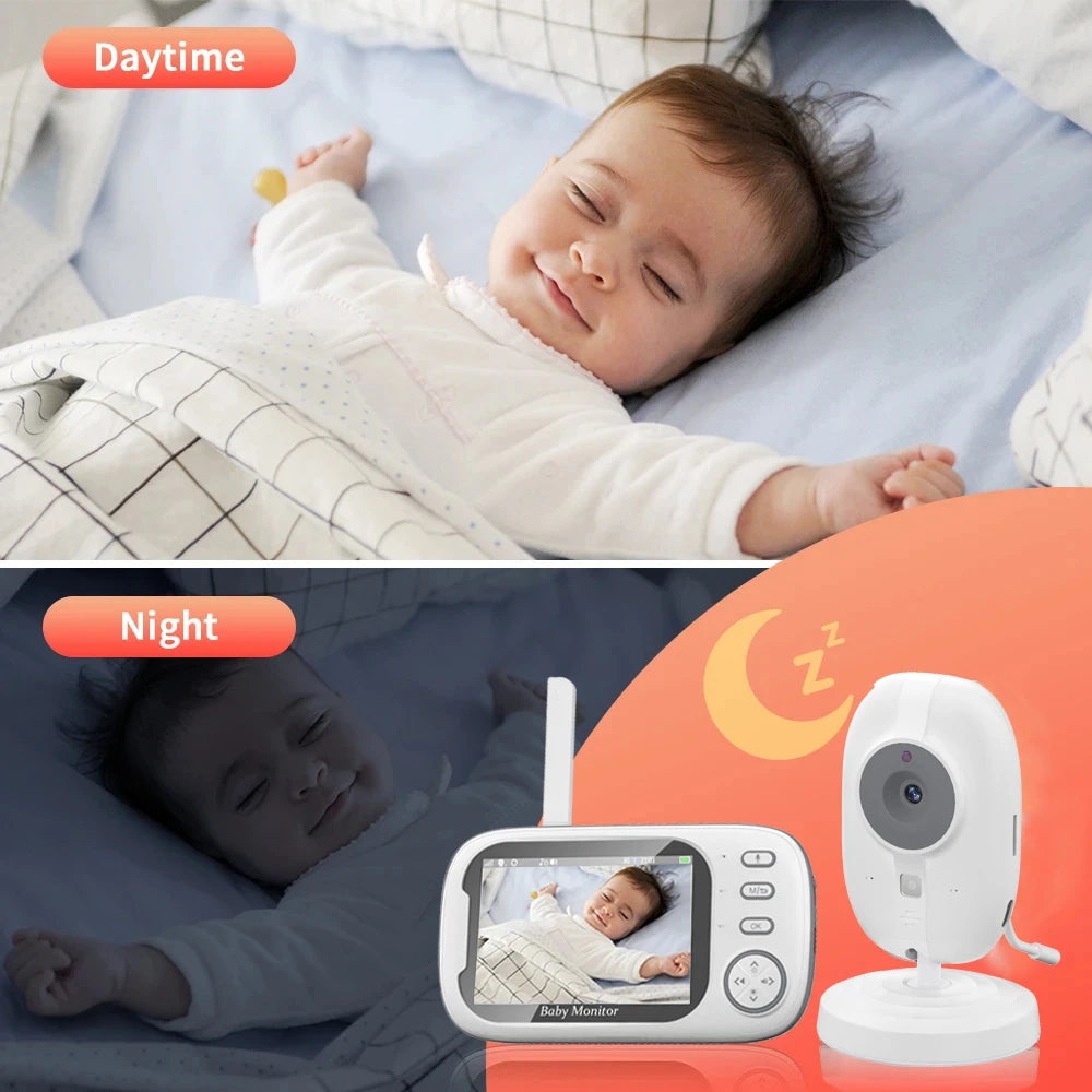 Draadloze babyfoon met camera – 3,5” scherm & nachtzicht