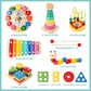 Montessori houten activiteitenset – kralenbaan & puzzels (3+)
