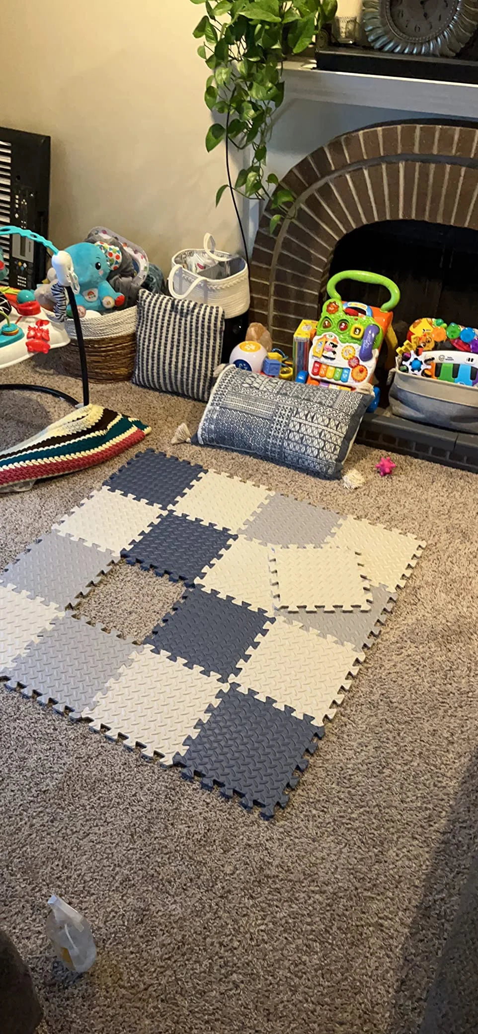 Dikke puzzel-speelmat – geluiddempende kruipmat (8 stuks)