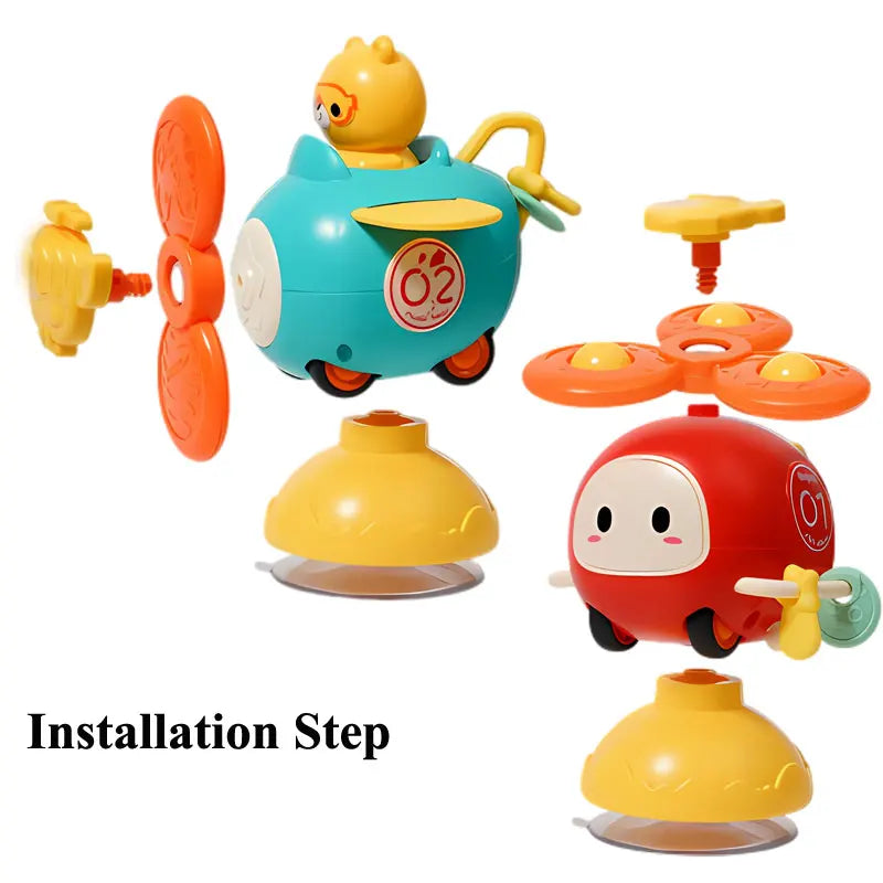 Zuignap spinner speelgoed – voor bad & eetstoel (6–36 m)