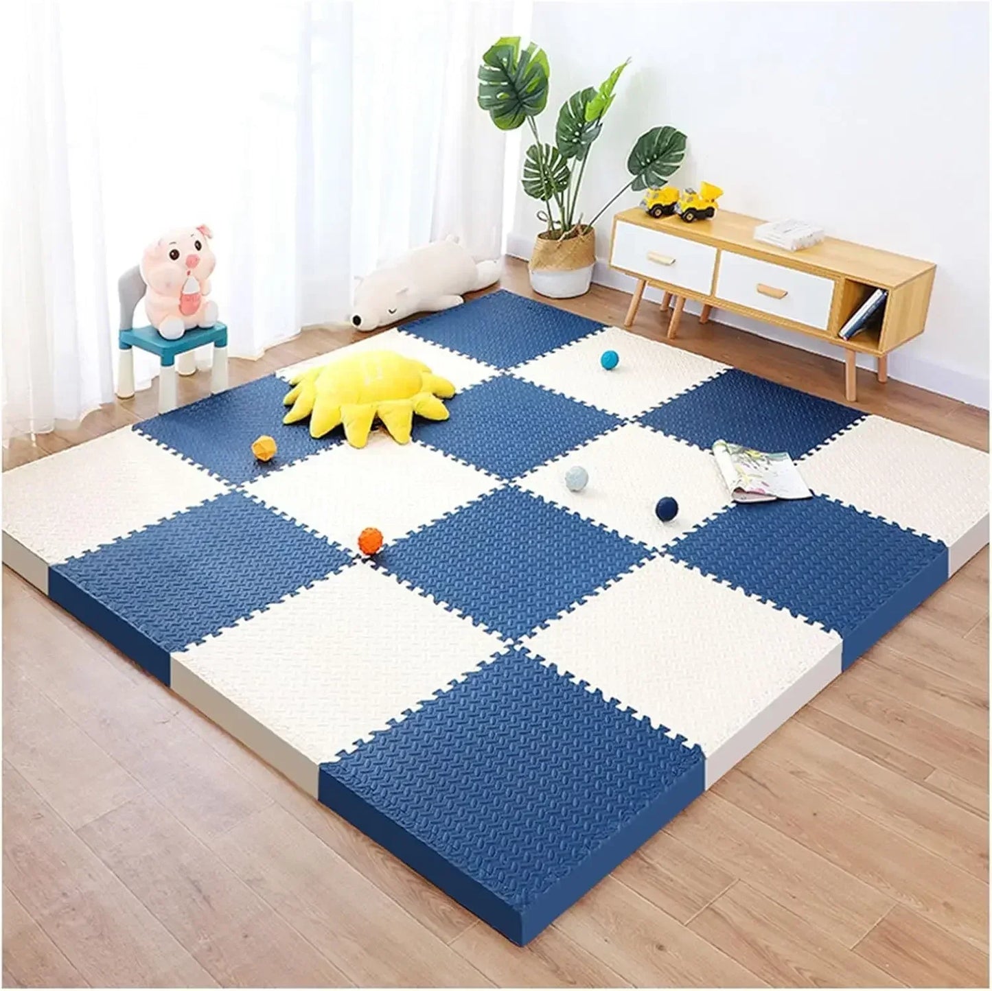 Dikke puzzel-speelmat – geluiddempende kruipmat (8 stuks)