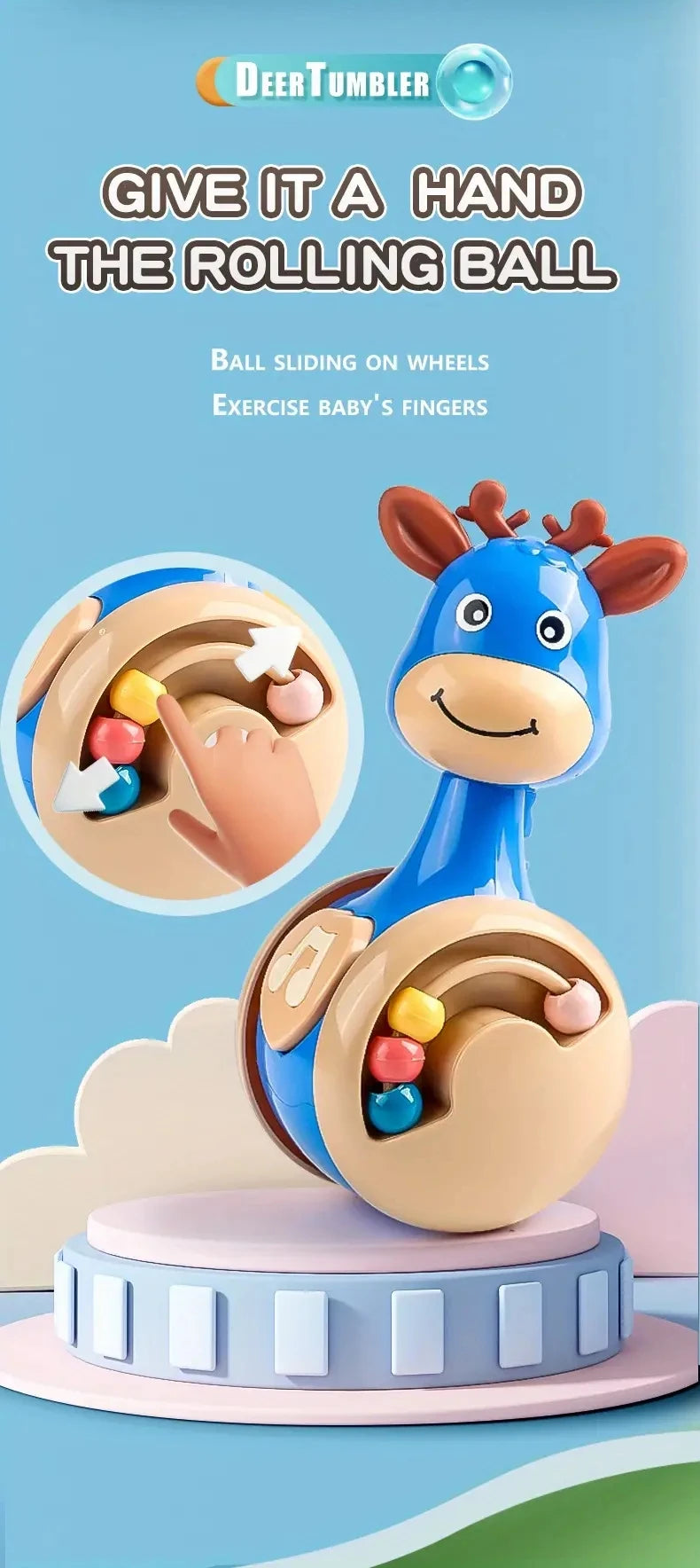 Tuimelaar rammelaar – hert roly‑poly met bel & bijtring