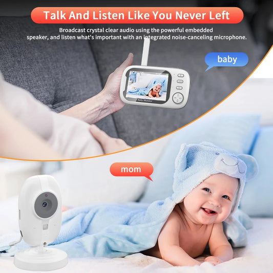 Draadloze babyfoon met camera – 3,5” scherm & nachtzicht
