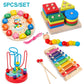 Montessori houten activiteitenset – kralenbaan & puzzels (3+)