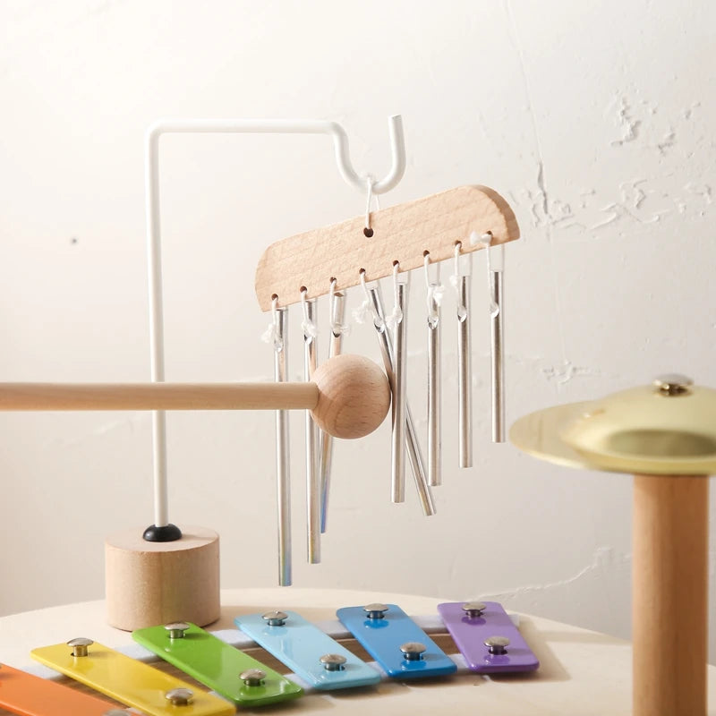 Houten muziekspeelgoed – klokkenspel/xylofoon met hamertje - Montessori