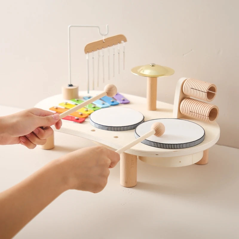 Houten muziekspeelgoed – klokkenspel/xylofoon met hamertje - Montessori