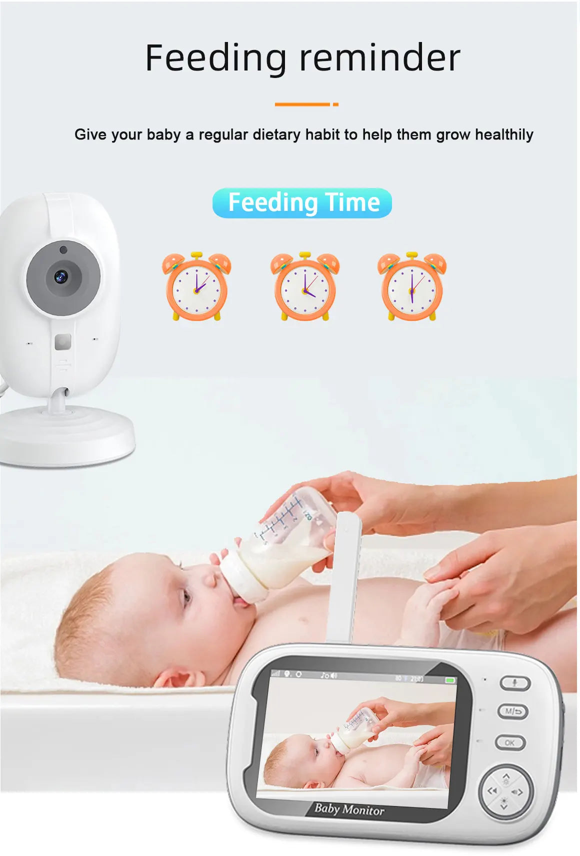 Draadloze babyfoon met camera – 3,5” scherm & nachtzicht
