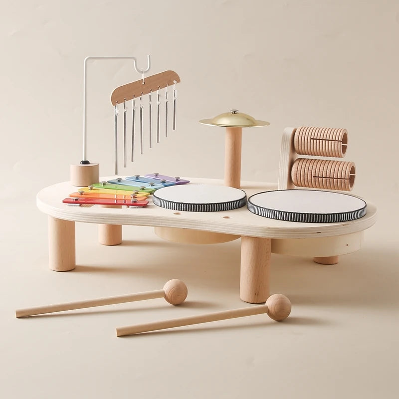 Houten muziekspeelgoed – klokkenspel/xylofoon met hamertje - Montessori