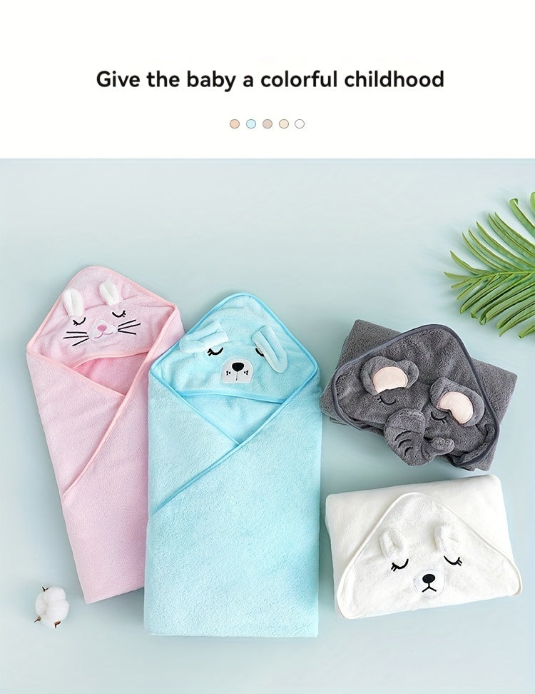 Badcape met kap voor baby – superzachte microvezel (olifant)