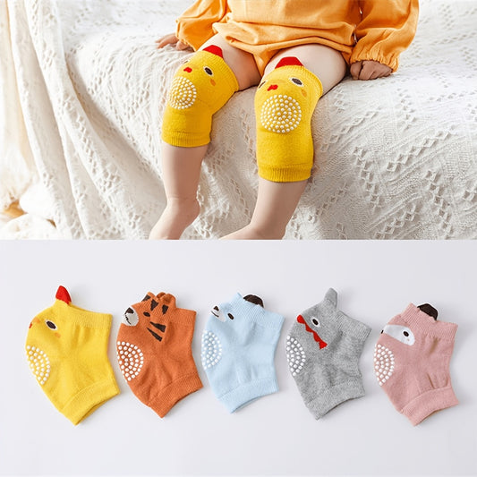 Baby knie- & elleboogbeschermers – zachte antislip (0–3j)