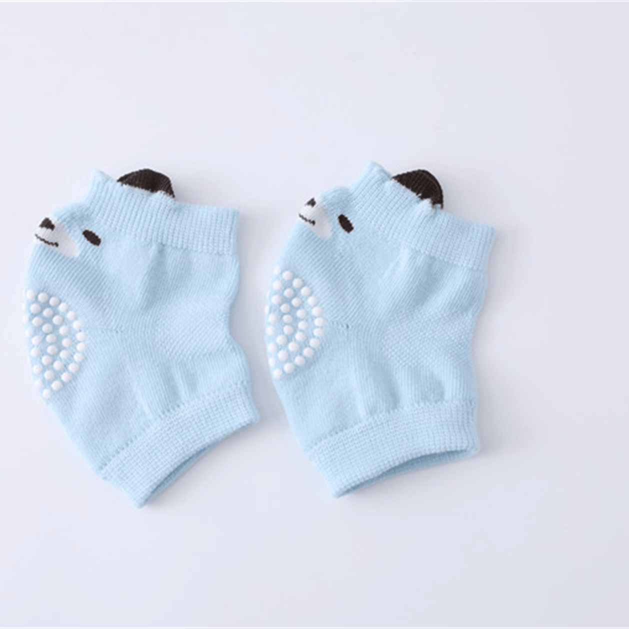 Baby knie- & elleboogbeschermers – zachte antislip (0–3j)