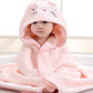 Badcape met kap voor baby – superzachte microvezel (olifant)