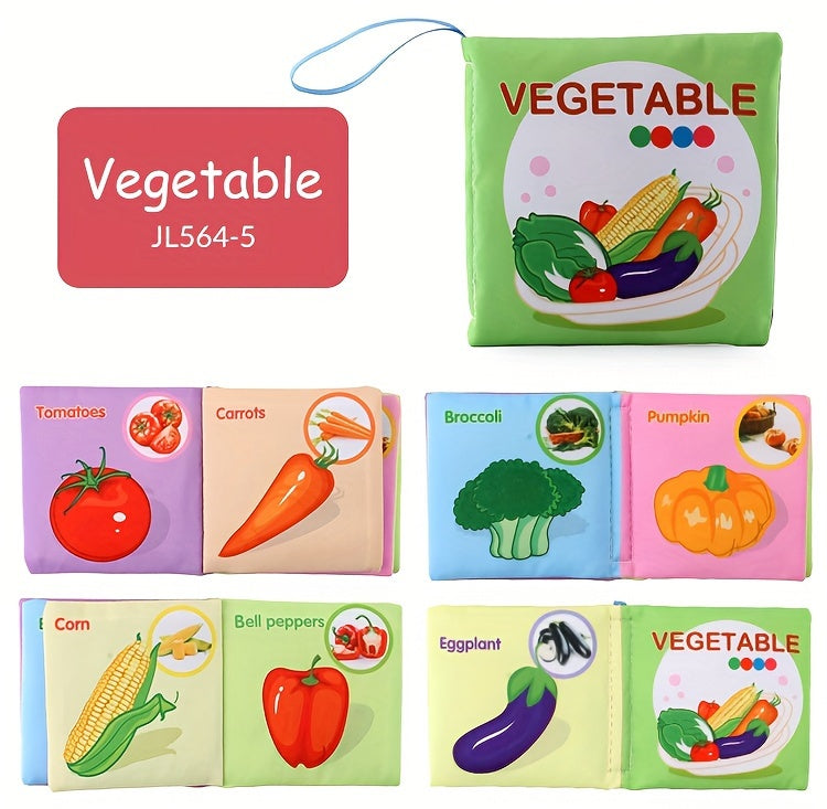 Set van 8 zachte babyboekjes – kleurrijke stof & knisper