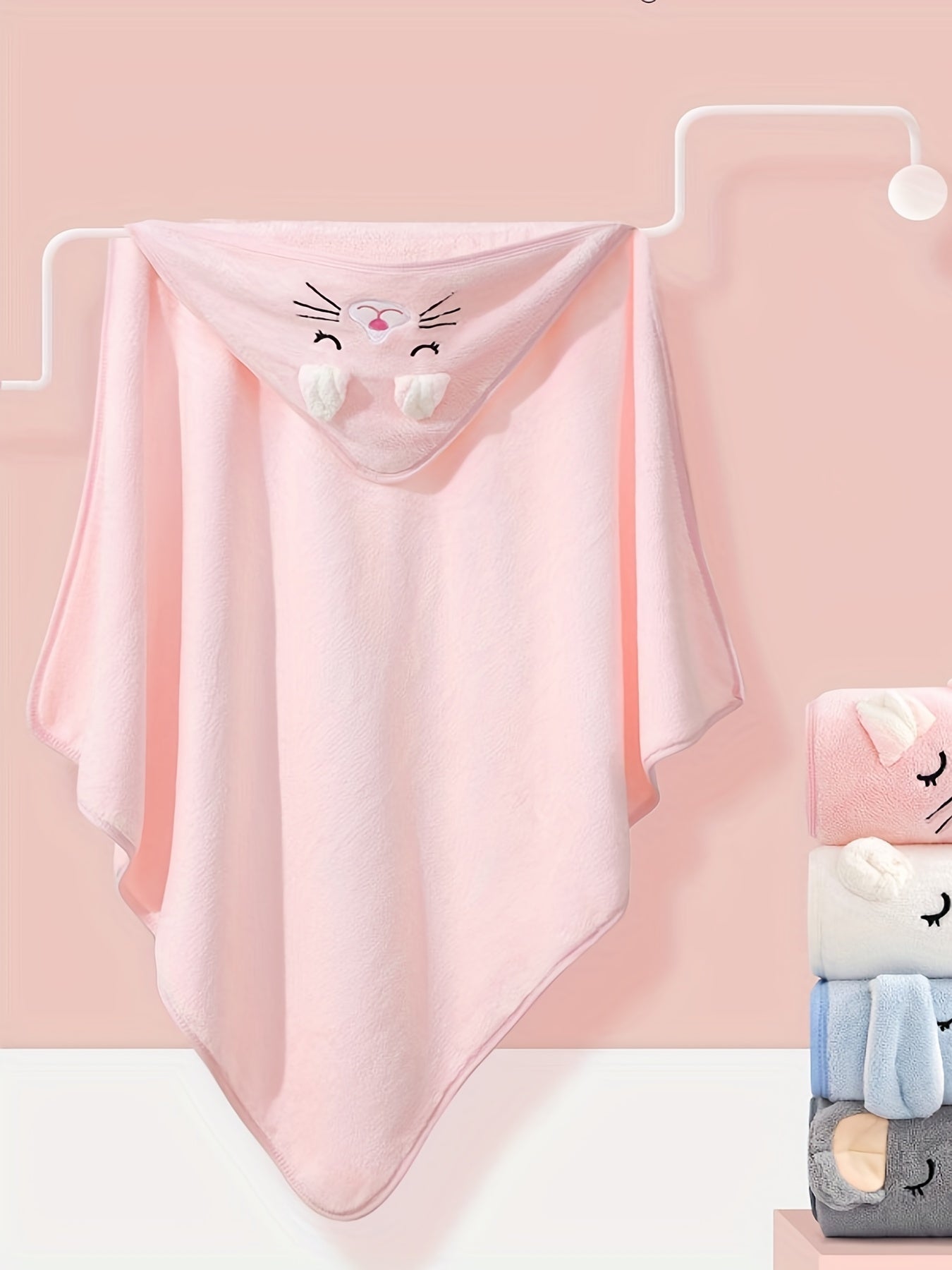 Badcape met kap voor baby – superzachte microvezel (olifant)
