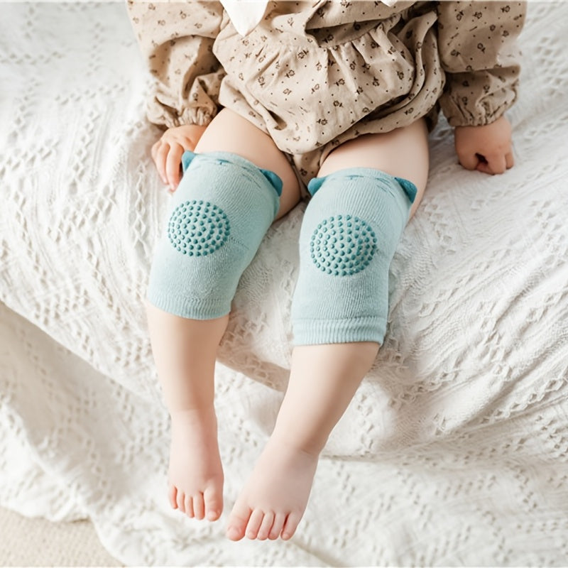 Baby knie- & elleboogbeschermers – zachte antislip (0–3j)