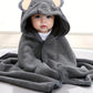 Badcape met kap voor baby – superzachte microvezel (olifant)